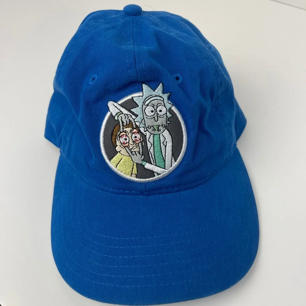 Rick and Morty Hat Unisex OS Adult Swim Blue Embroidered Patch EUC